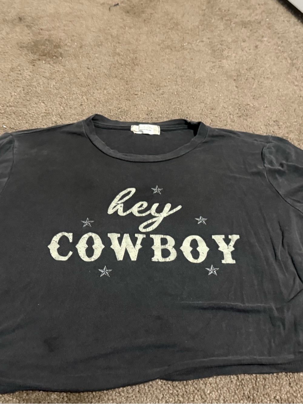 Hey Cowboy Graphic Kids Tee - Black